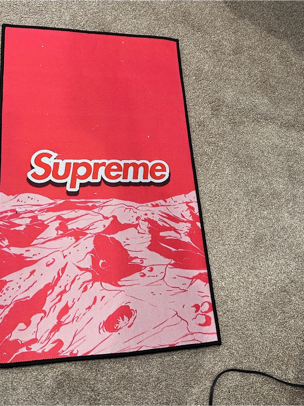 Supreme Red and Pink Graphic Home Art 32x18 rug
